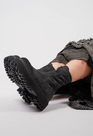 Zip Front Boots in London Antrocite