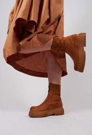 Zip Up Ankle Boots in London Tobacco