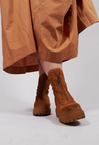 Zip Up Ankle Boots in London Tobacco
