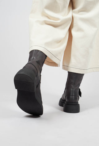Ankle Boots with Buckle in Gasoline Londra