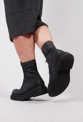 Ankle Boots with Front Zip in London Charcoal