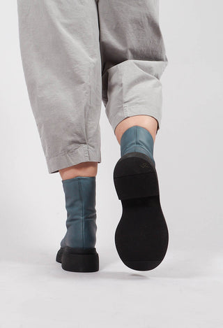 Ankle Boots with Front Zip in Gasoline Ginepro