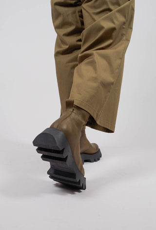 Boots with Curved Zip in Gasoline Carciofo