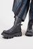 Boots with Curved Zip in Gasoline Navy