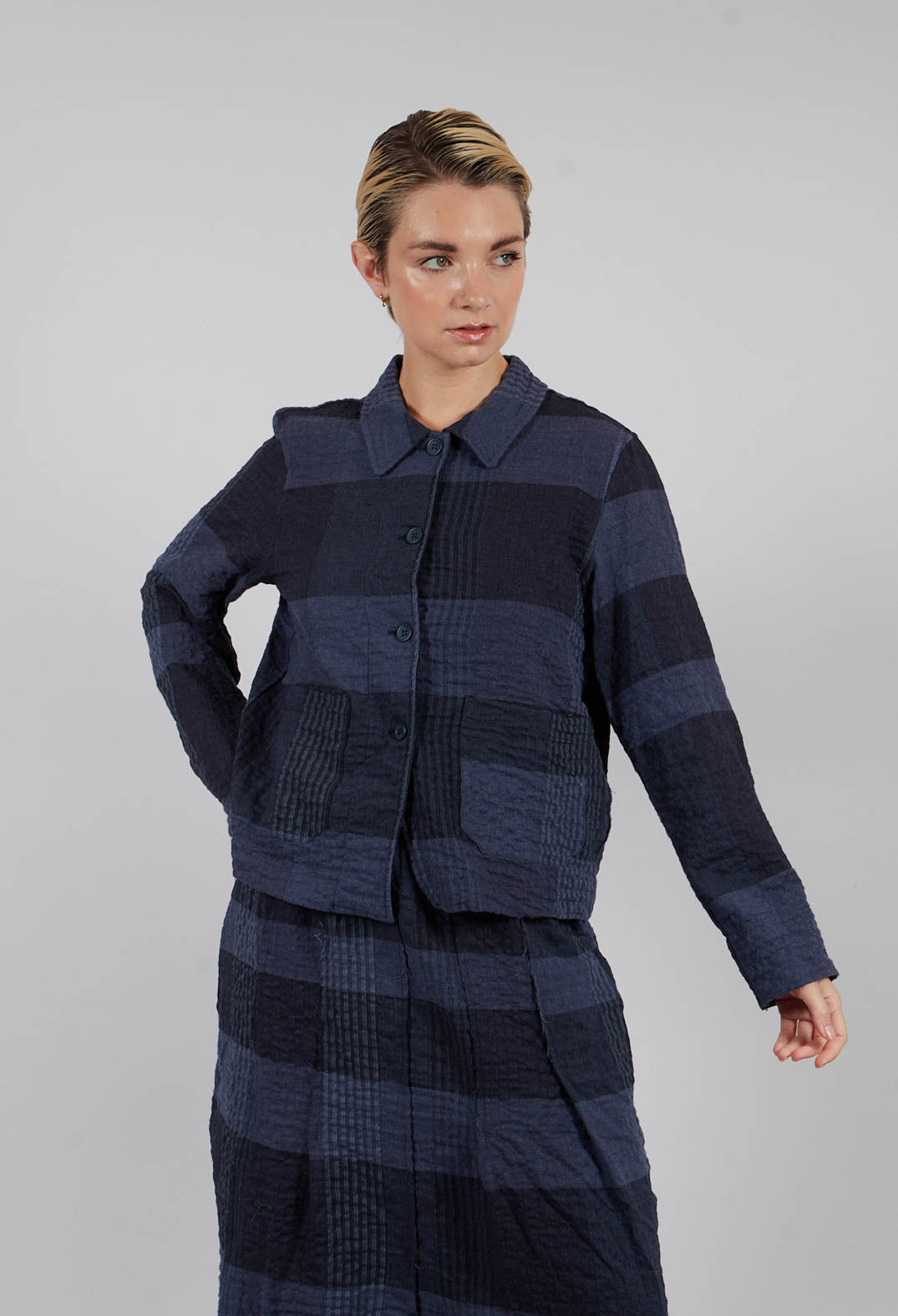 Arborea S Tsant Check Jacket in Notte
