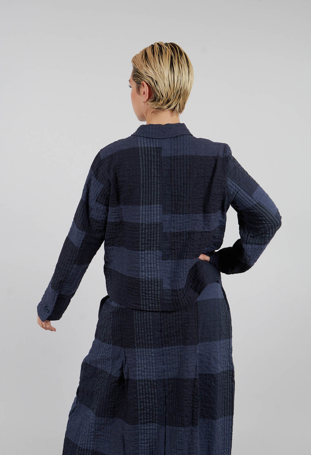Arborea S Tsant Check Jacket in Notte