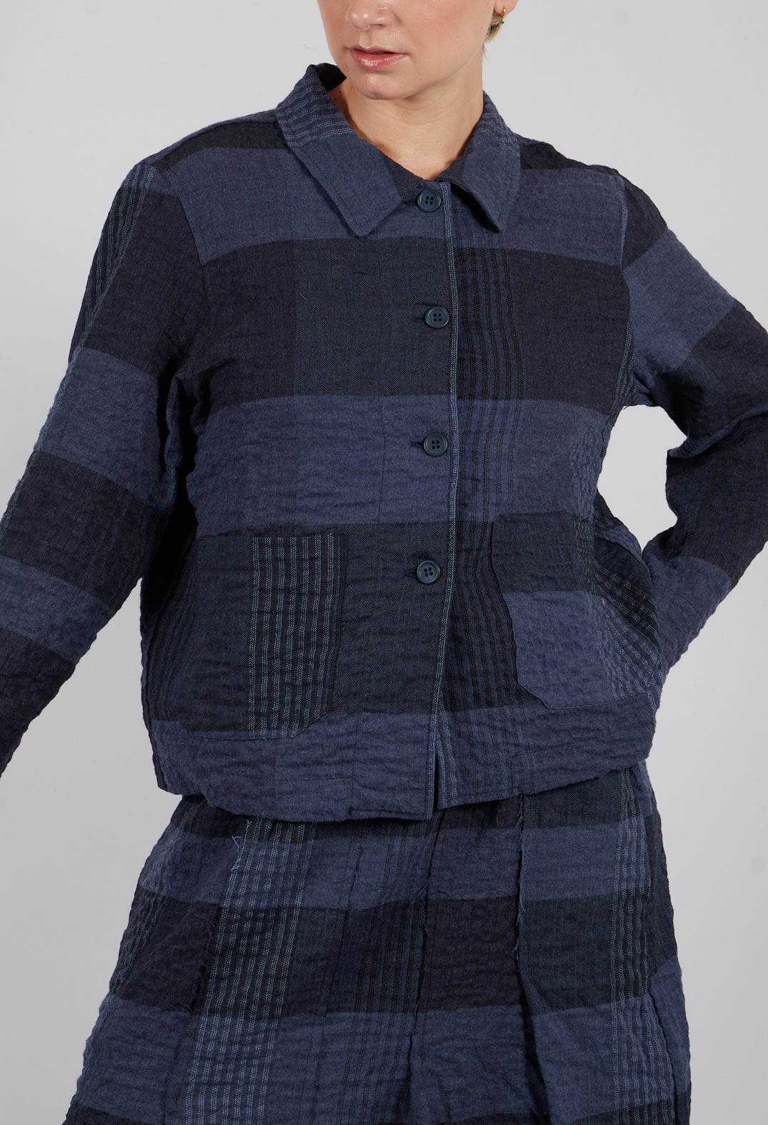 Arborea S Tsant Check Jacket in Notte