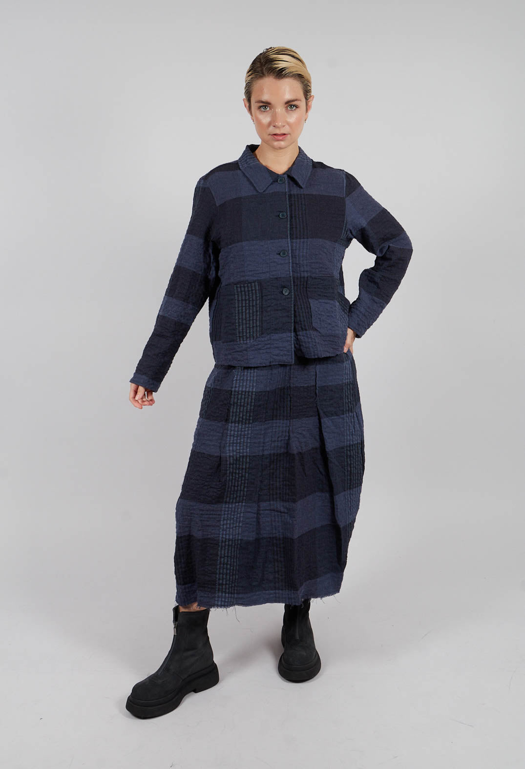 Arborea S Tsant Check Jacket in Notte