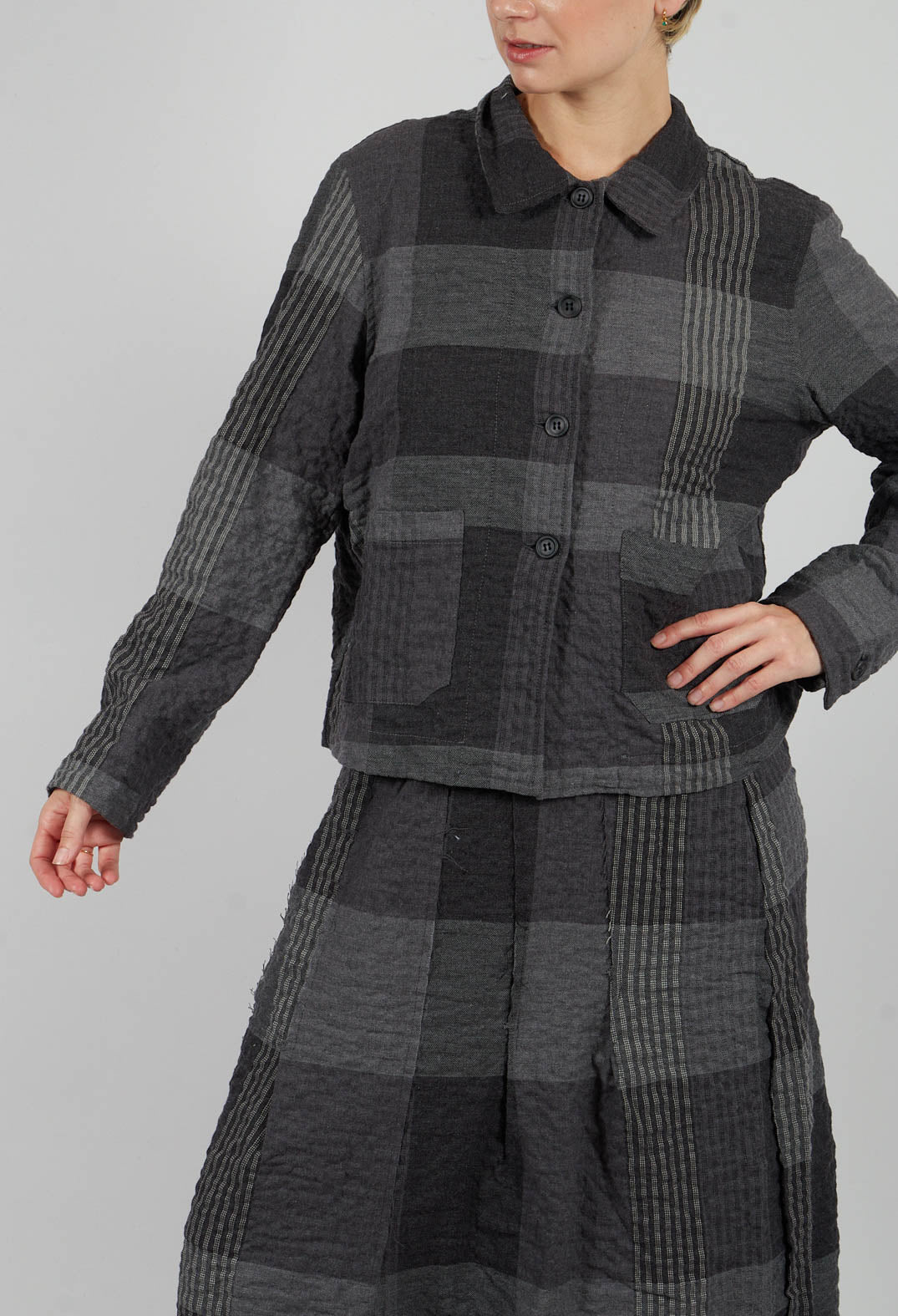 Arborea S Tsant Check Jacket in Antracite