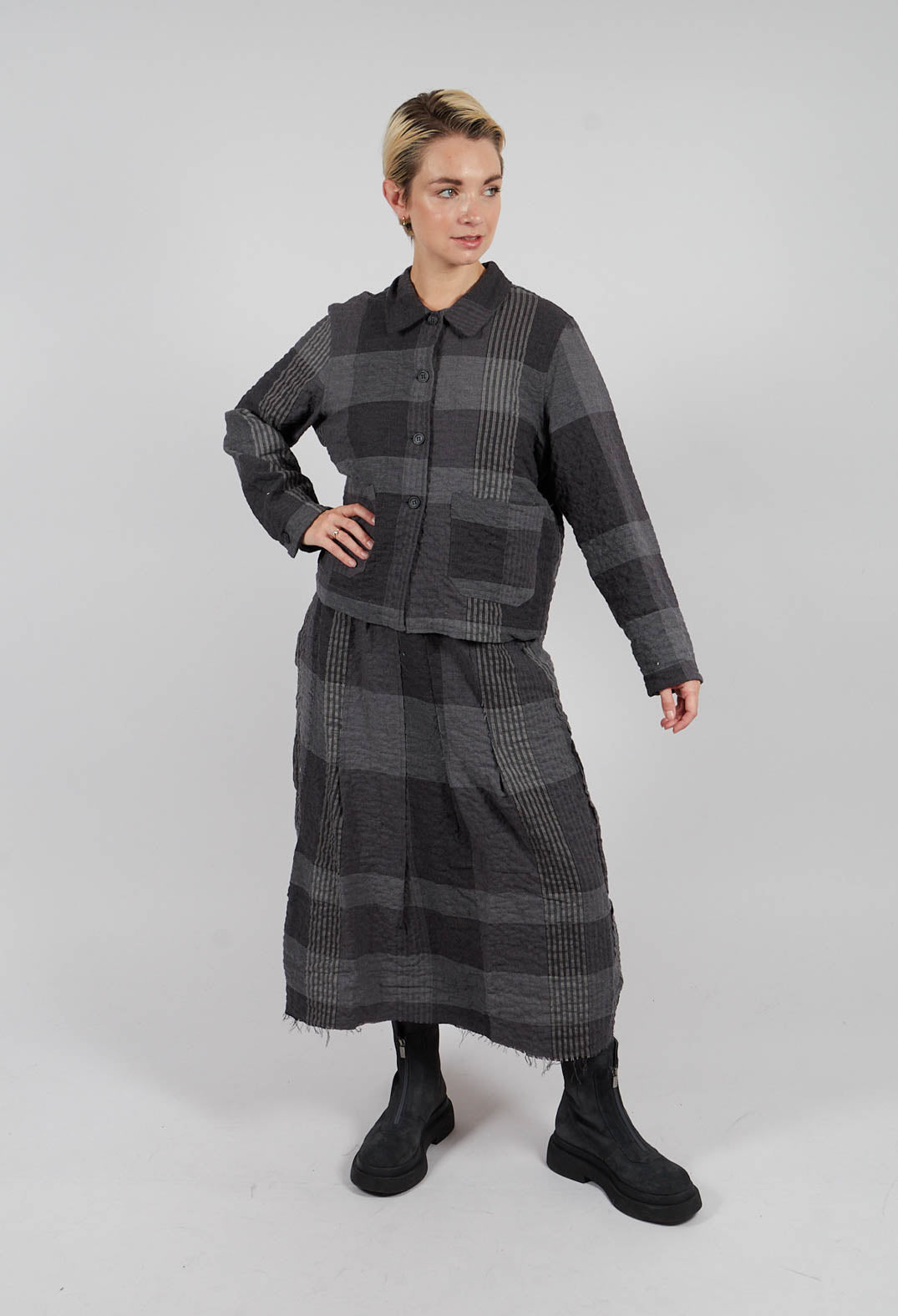 Arborea S Tsant Check Jacket in Antracite