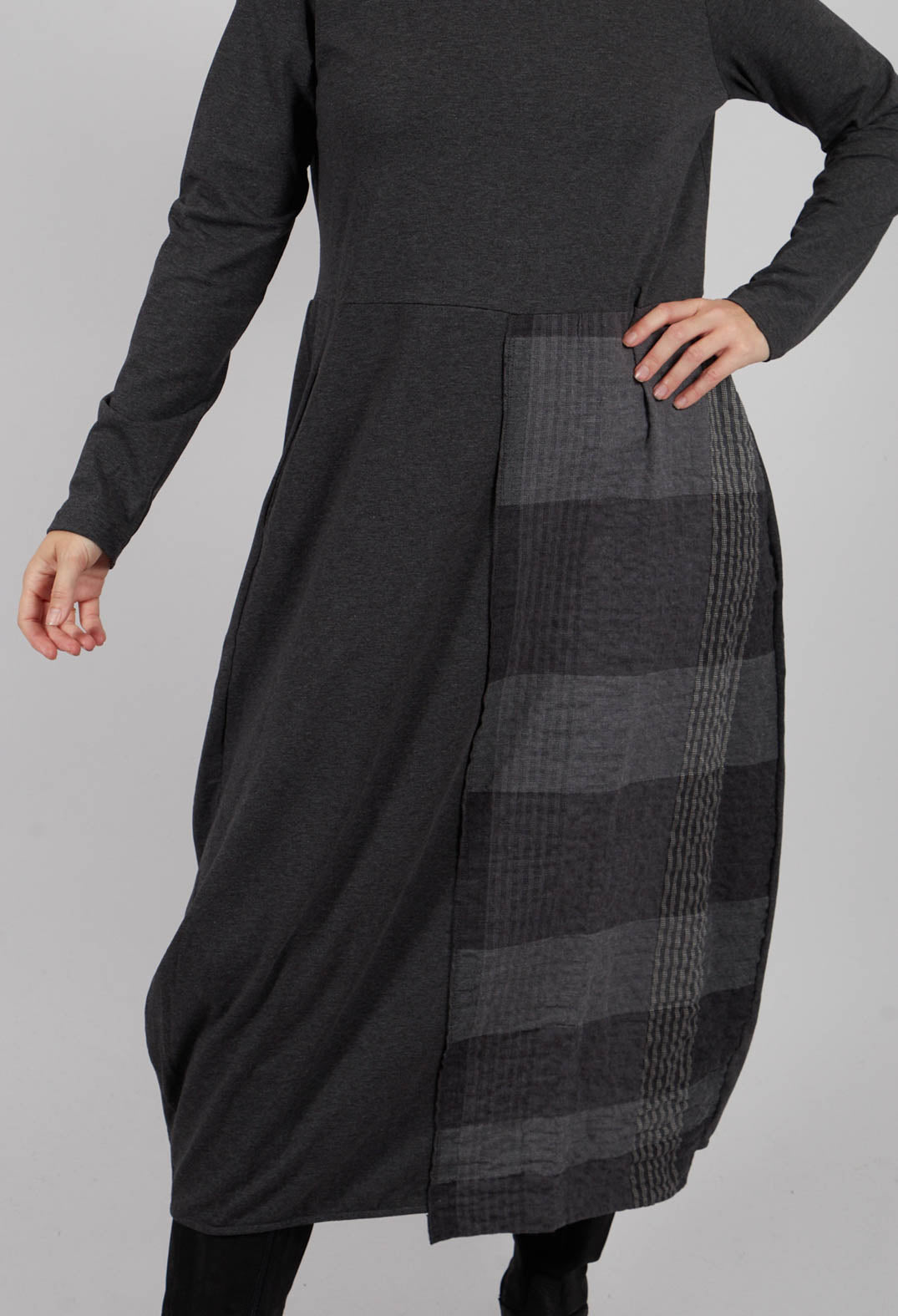 Mia S Tsant Check Dress  in Antracite