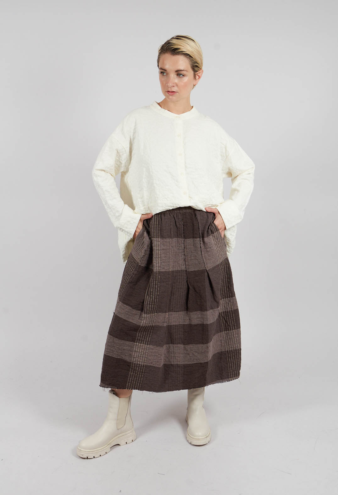 Nuna S Tsant Check Skirt in Rinde