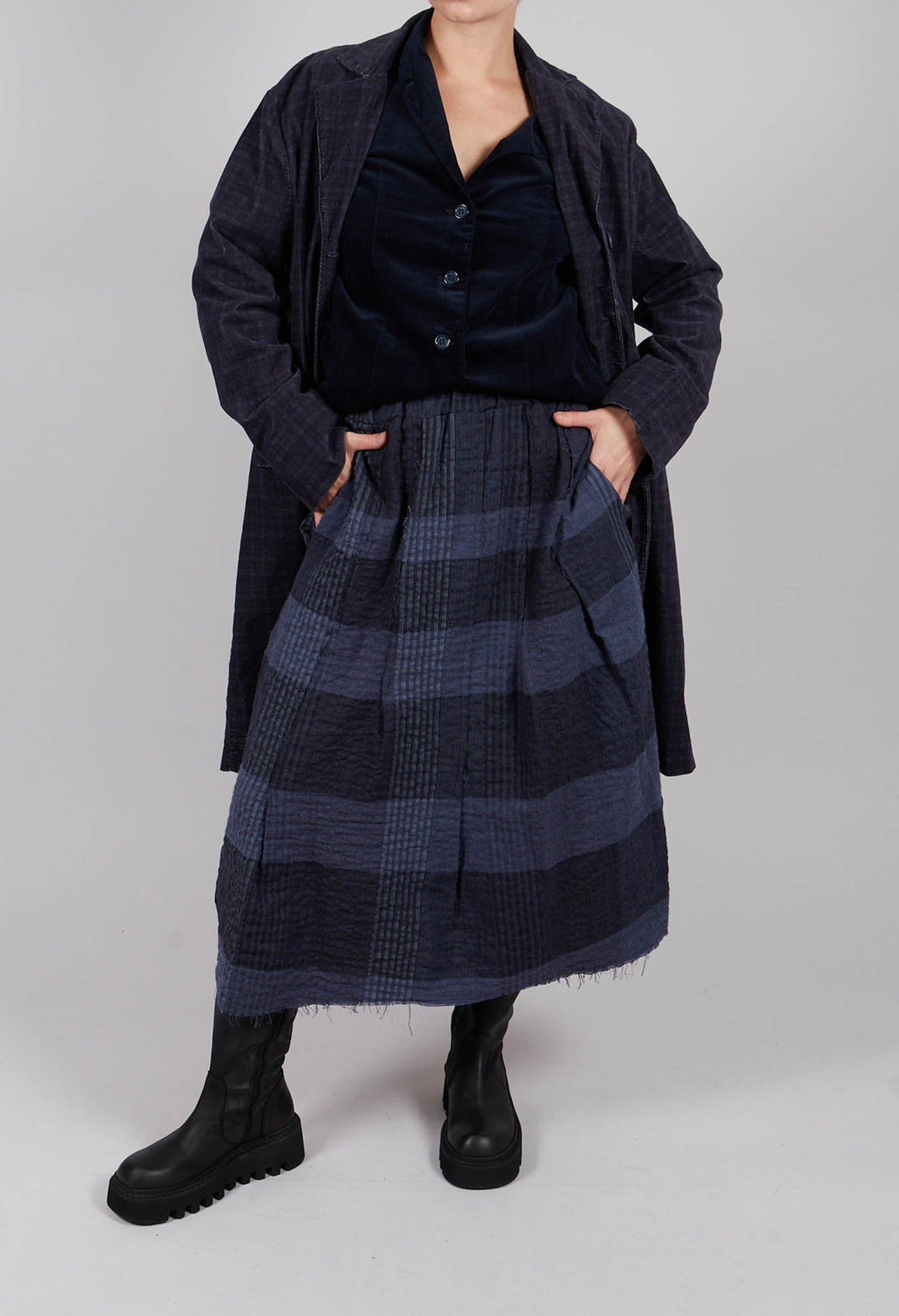 Nuna S Tsant Check Skirt in Notte