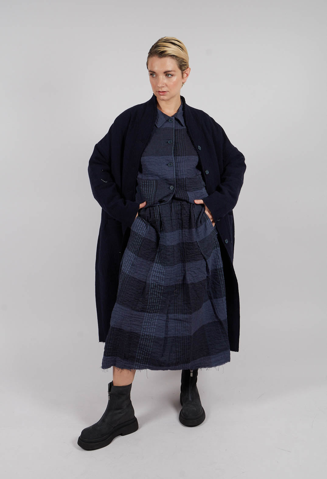 Nuna S Tsant Check Skirt in Notte