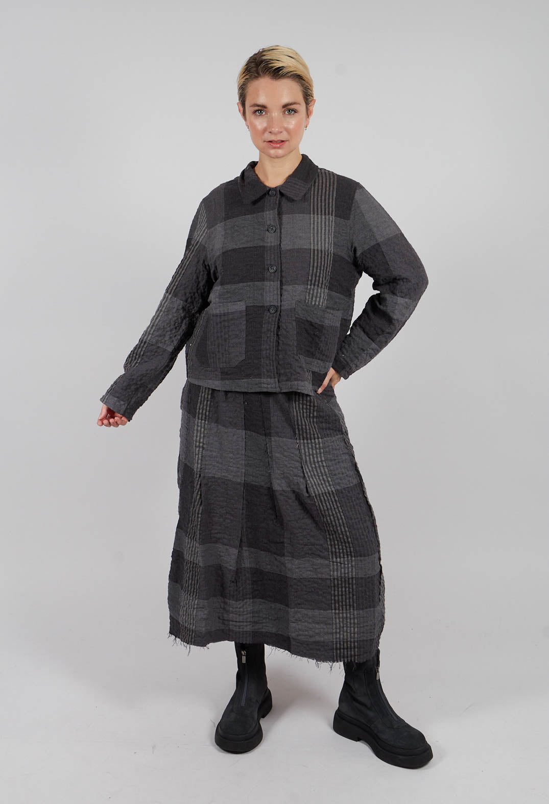 Nuna S Tsant Check Skirt in Antracite