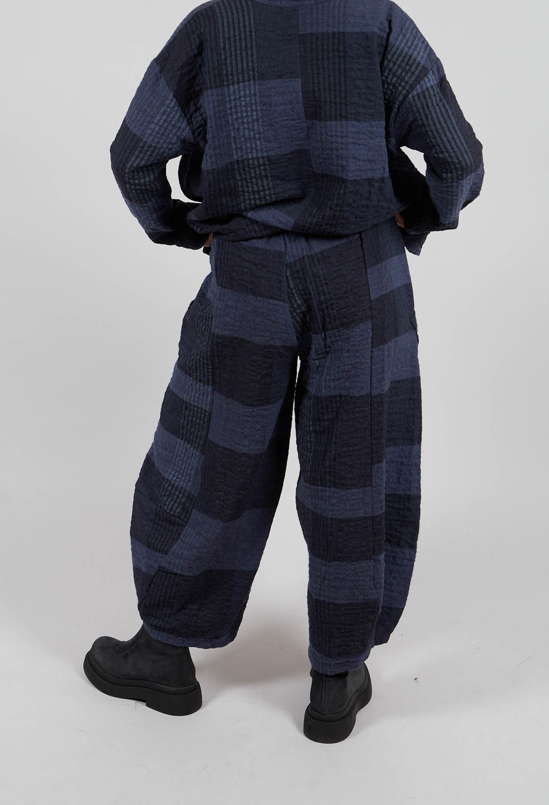 Pace S Tsant Check Trousers in Notte