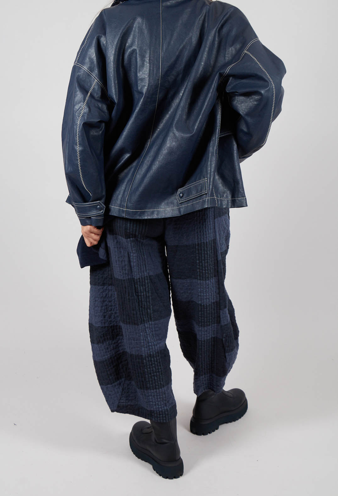 Pace S Tsant Check Trousers in Notte