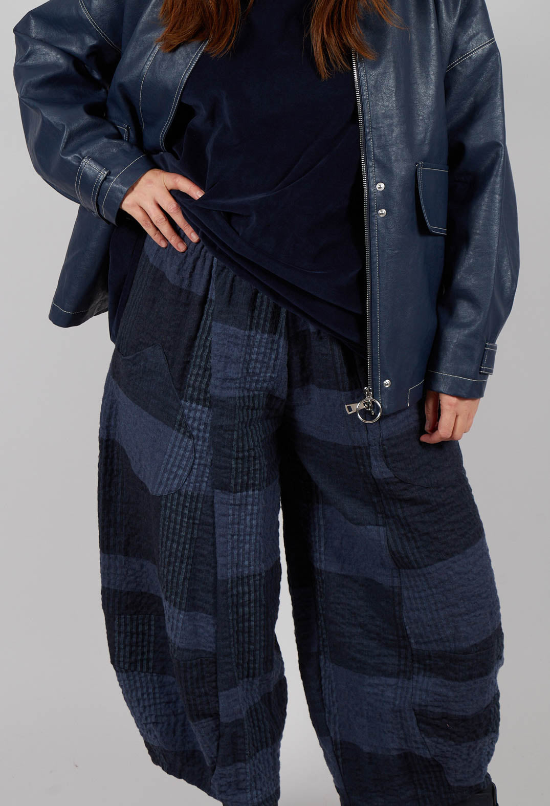 Pace S Tsant Check Trousers in Notte