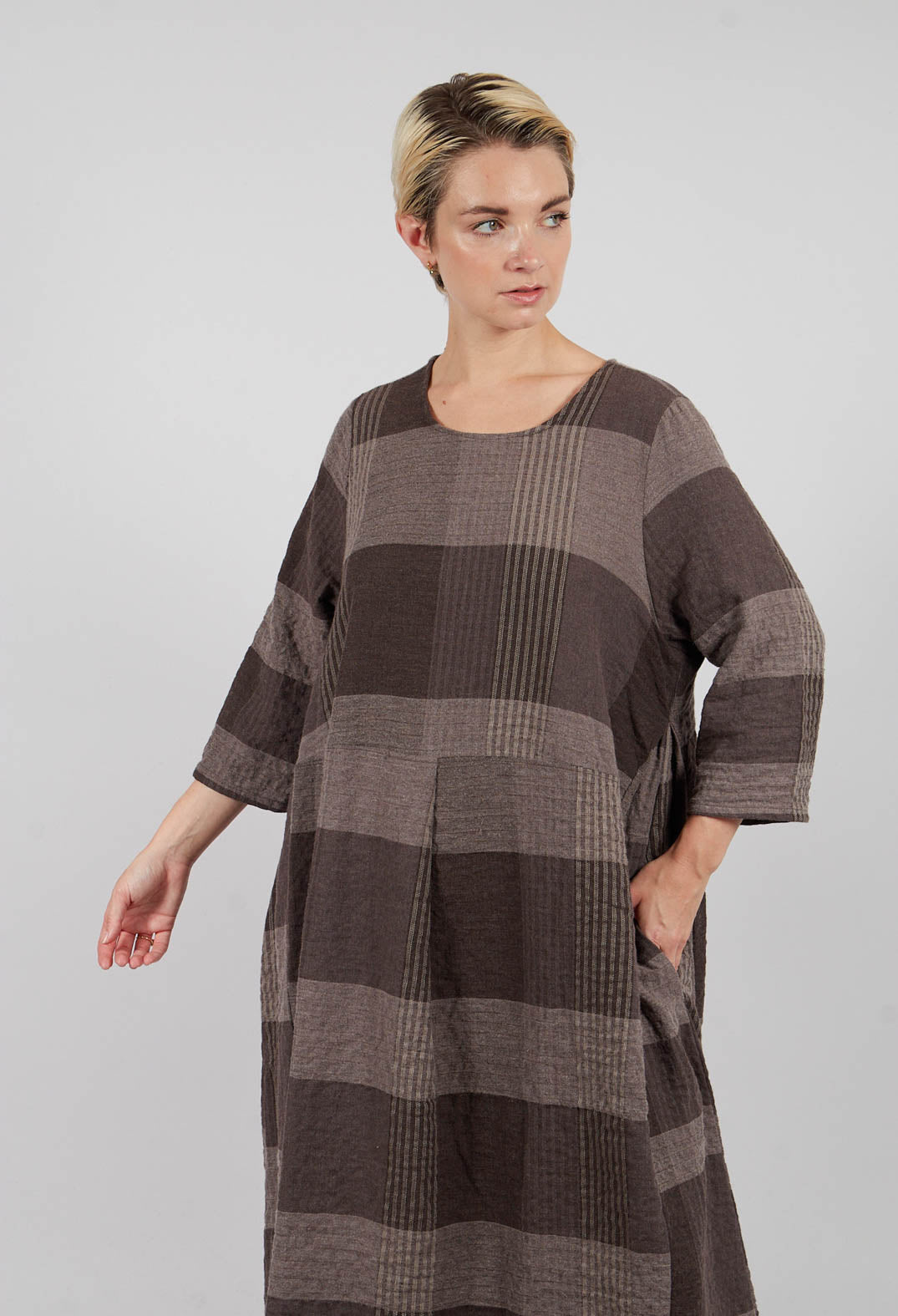Reishi S Tsant Check Dress in Rinde