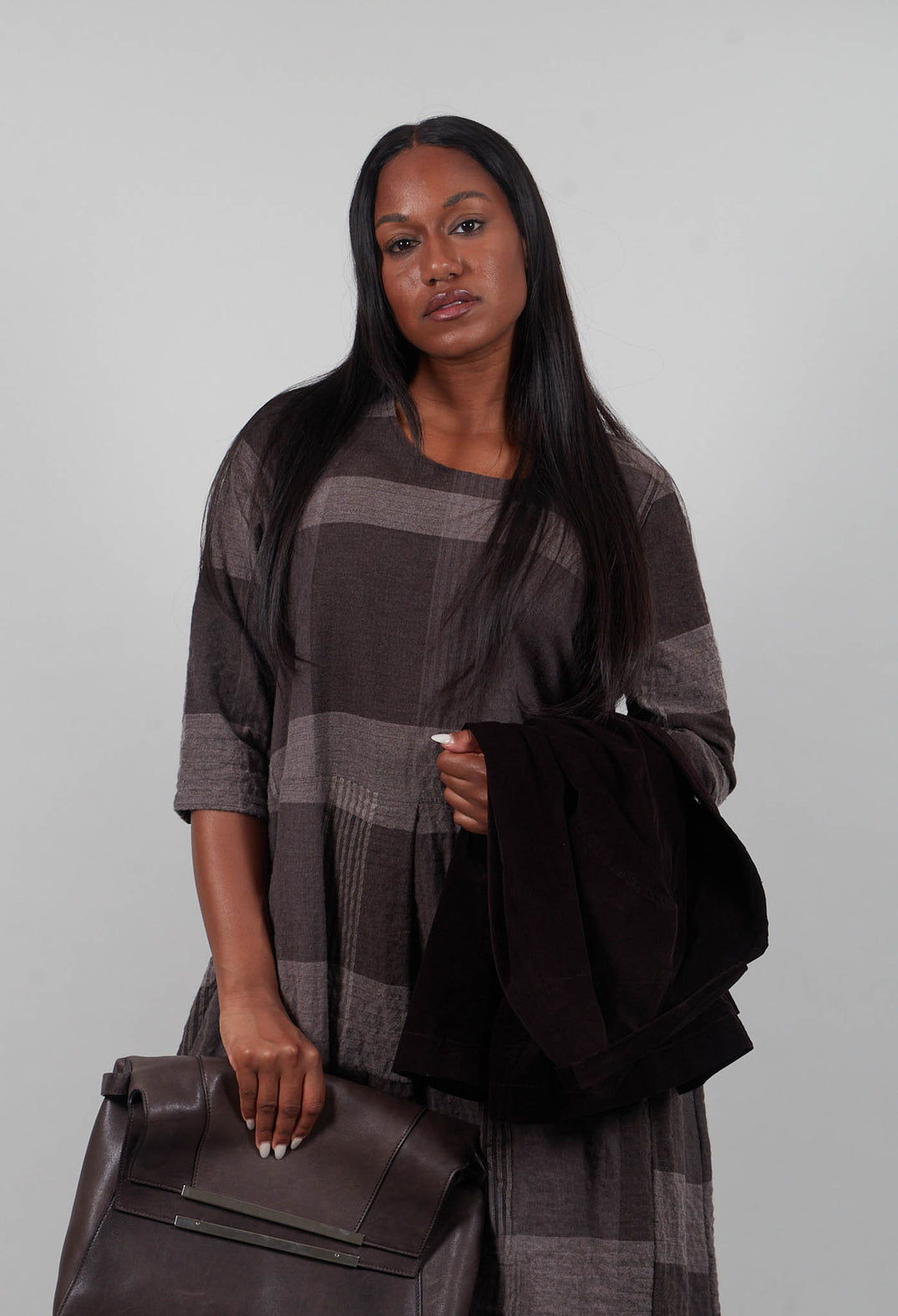 Reishi S Tsant Check Dress in Rinde
