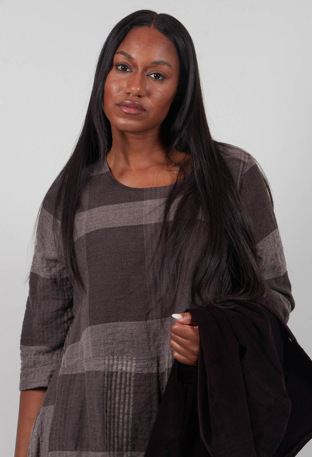 Reishi S Tsant Check Dress in Rinde