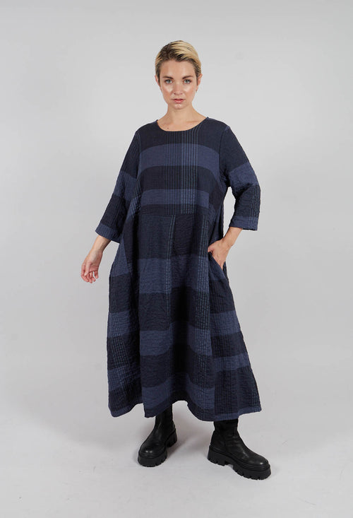 Reishi S Tsant Check Dress in Notte