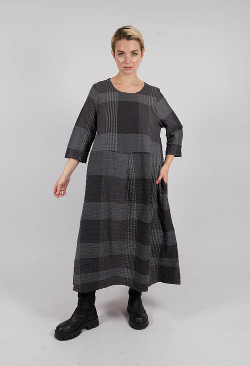 Reishi S Tsant Check Dress in Antracite