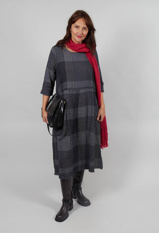 Reishi S Tsant Check Dress in Antracite