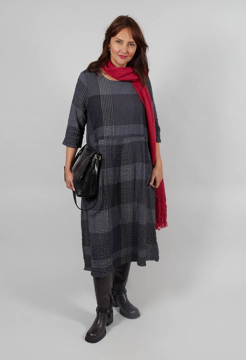 Reishi S Tsant Check Dress in Antracite