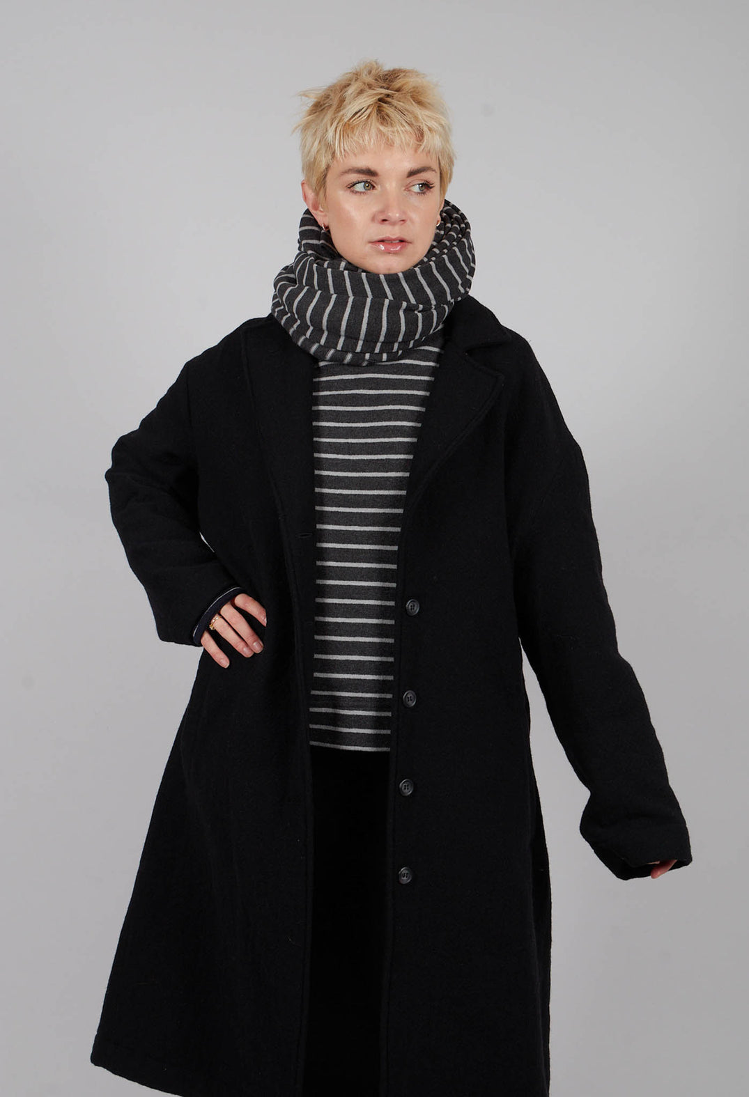 Romi Coat in Nero