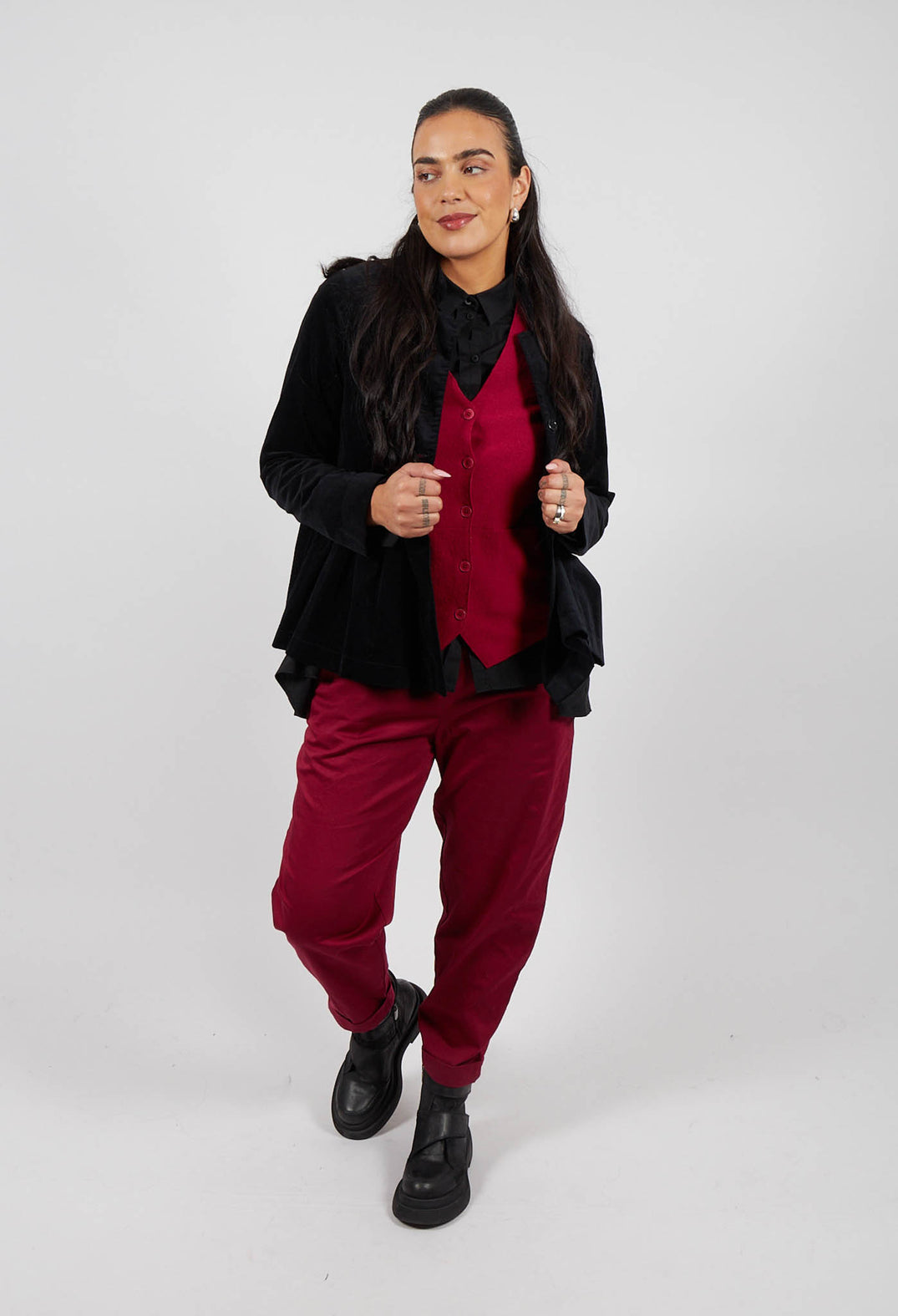 Geisha Long Trousers in Scarlet