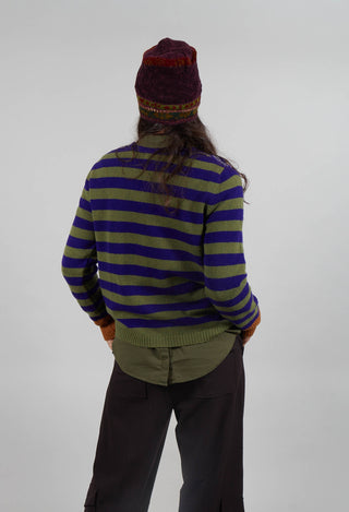 Stobo Fairisle V Cardigan in Mulberry