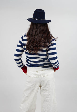 Stobo Fairisle V Cardigan in Navy-Reflection