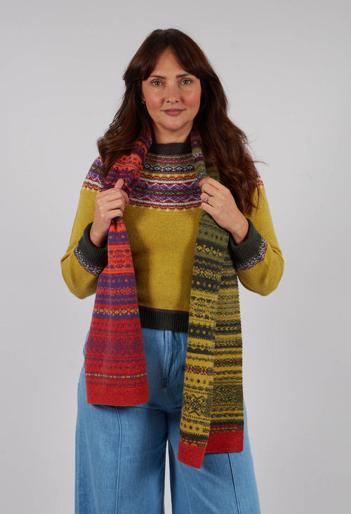 Alloa Fairisle Scarf in Copperland