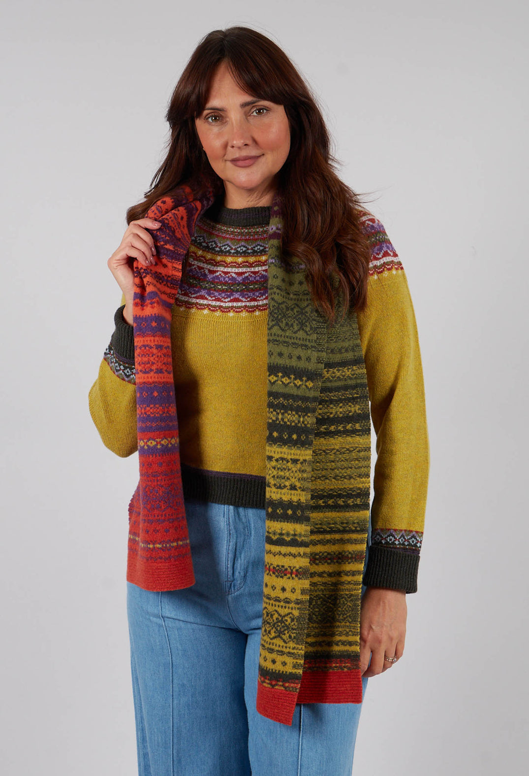 Alloa Fairisle Scarf in Copperland