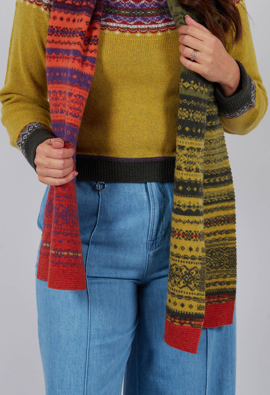 Alloa Fairisle Scarf in Copperland