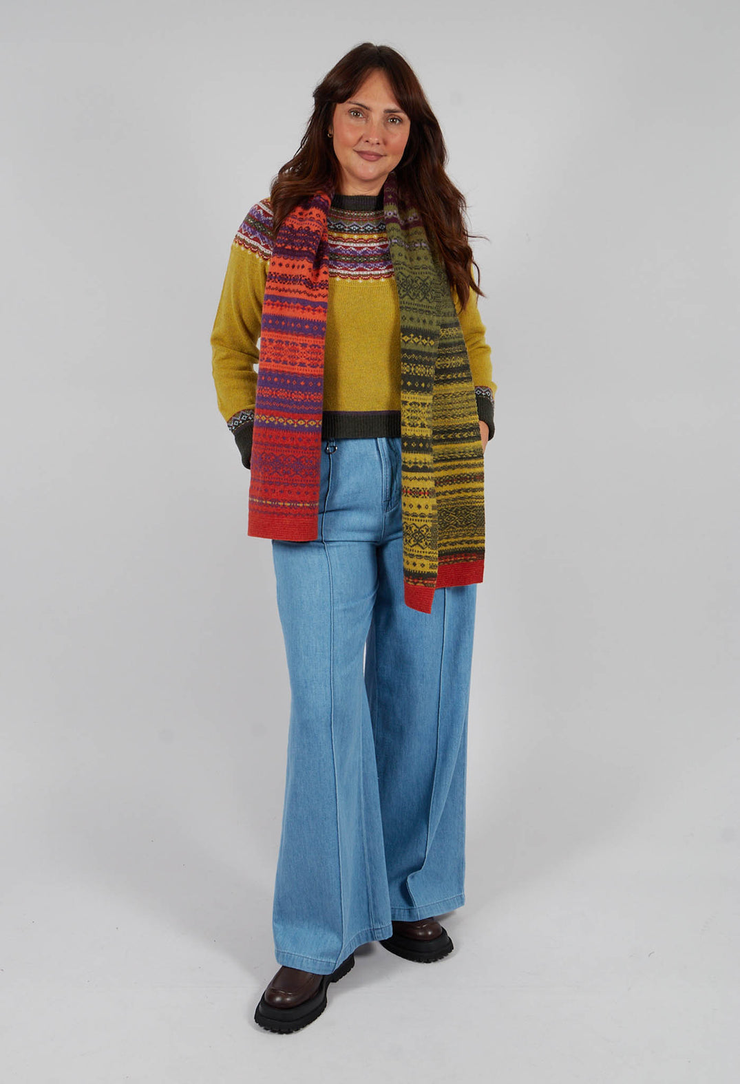 Alloa Fairisle Scarf in Copperland