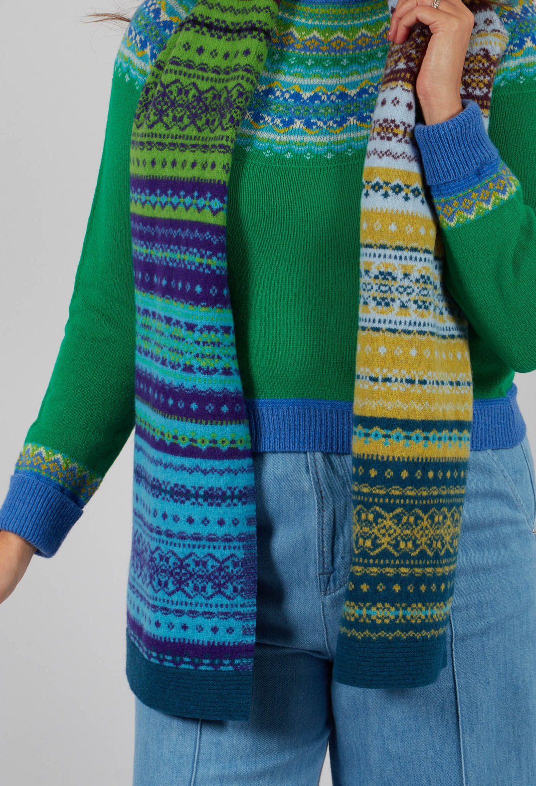 Alloa Fairisle Scarf in Sirius