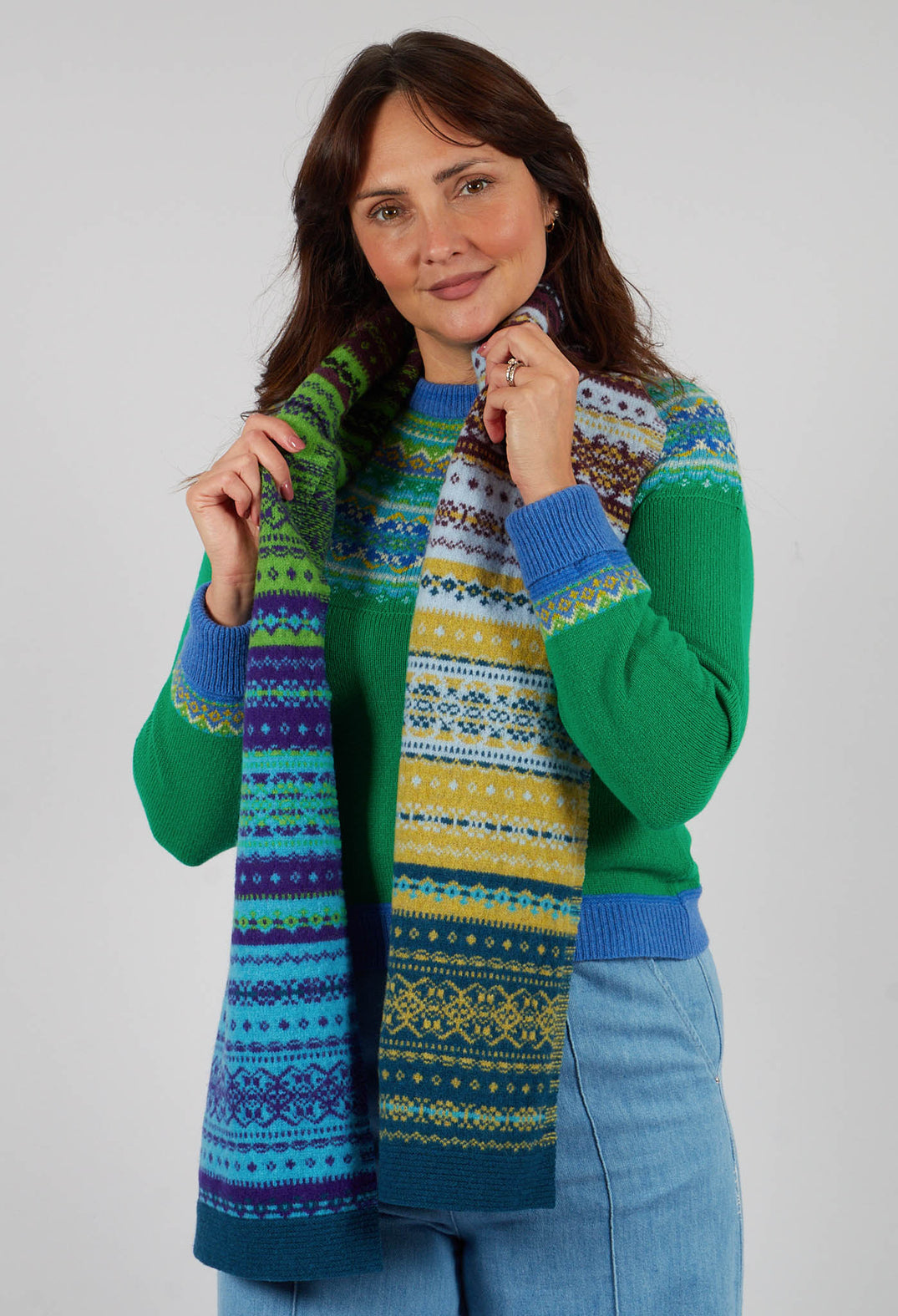 Alloa Fairisle Scarf in Sirius