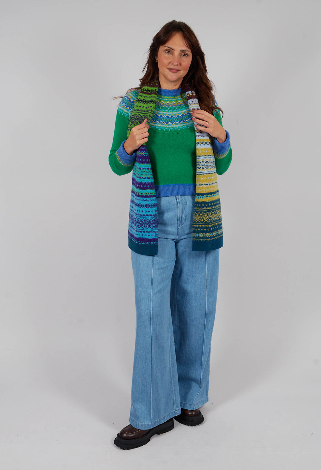 Alloa Fairisle Scarf in Sirius