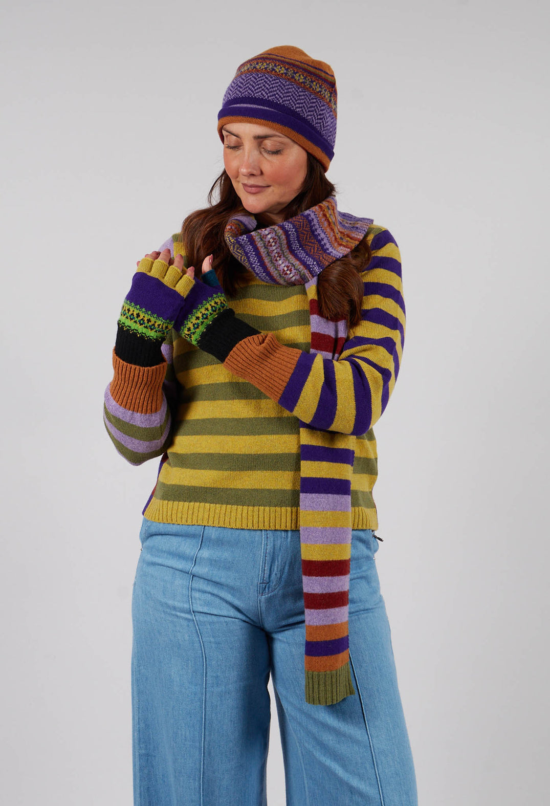 Alloa Fingerless Gloves in Sirius