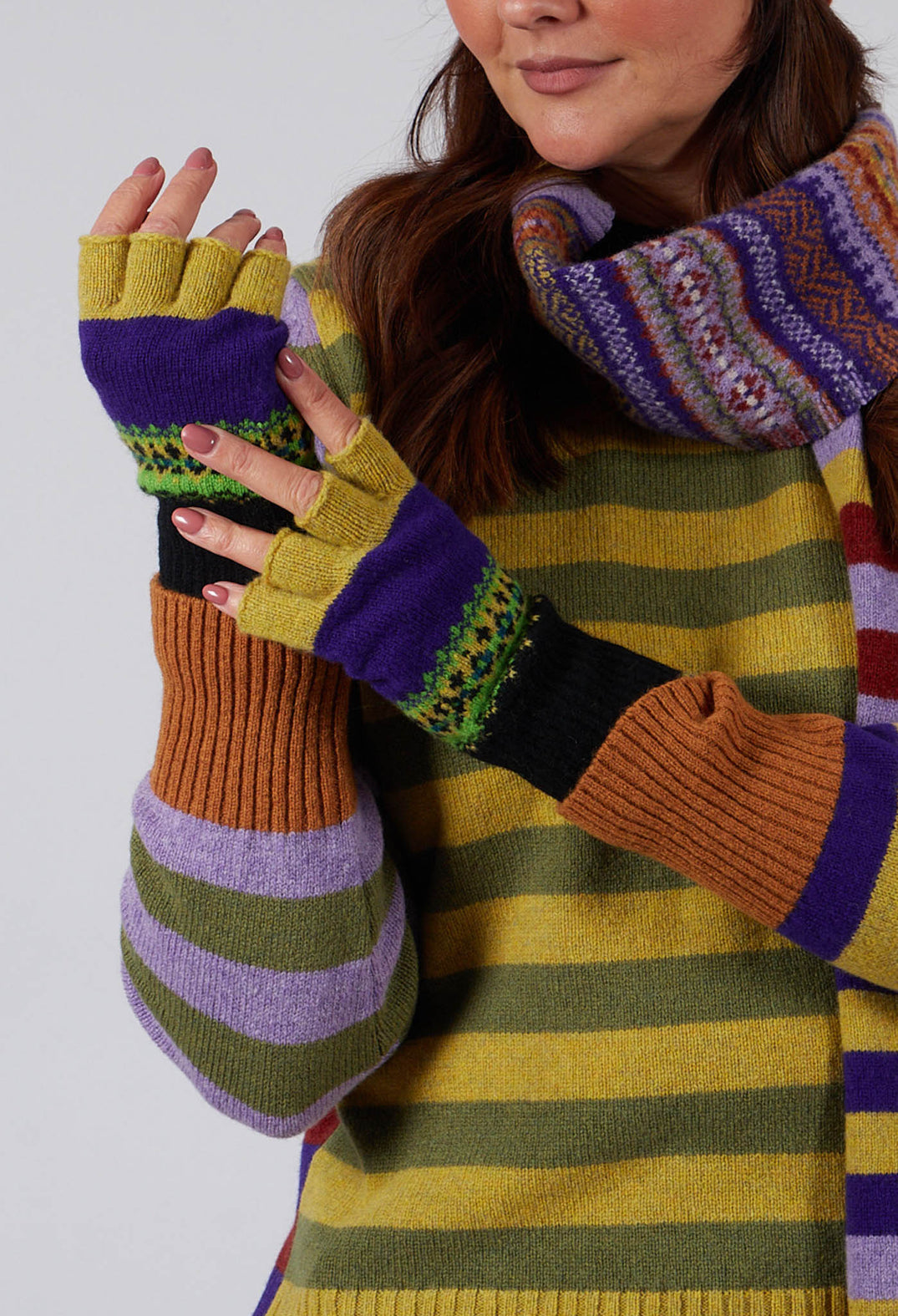 Alloa Fingerless Gloves in Sirius