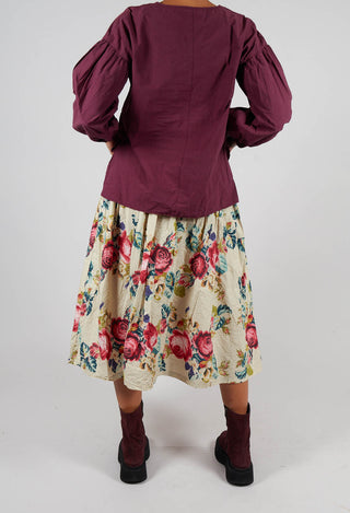Lien Skirt in Flower Cotton