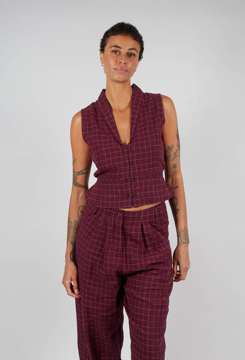 Rigmor Vest in Dark Plum