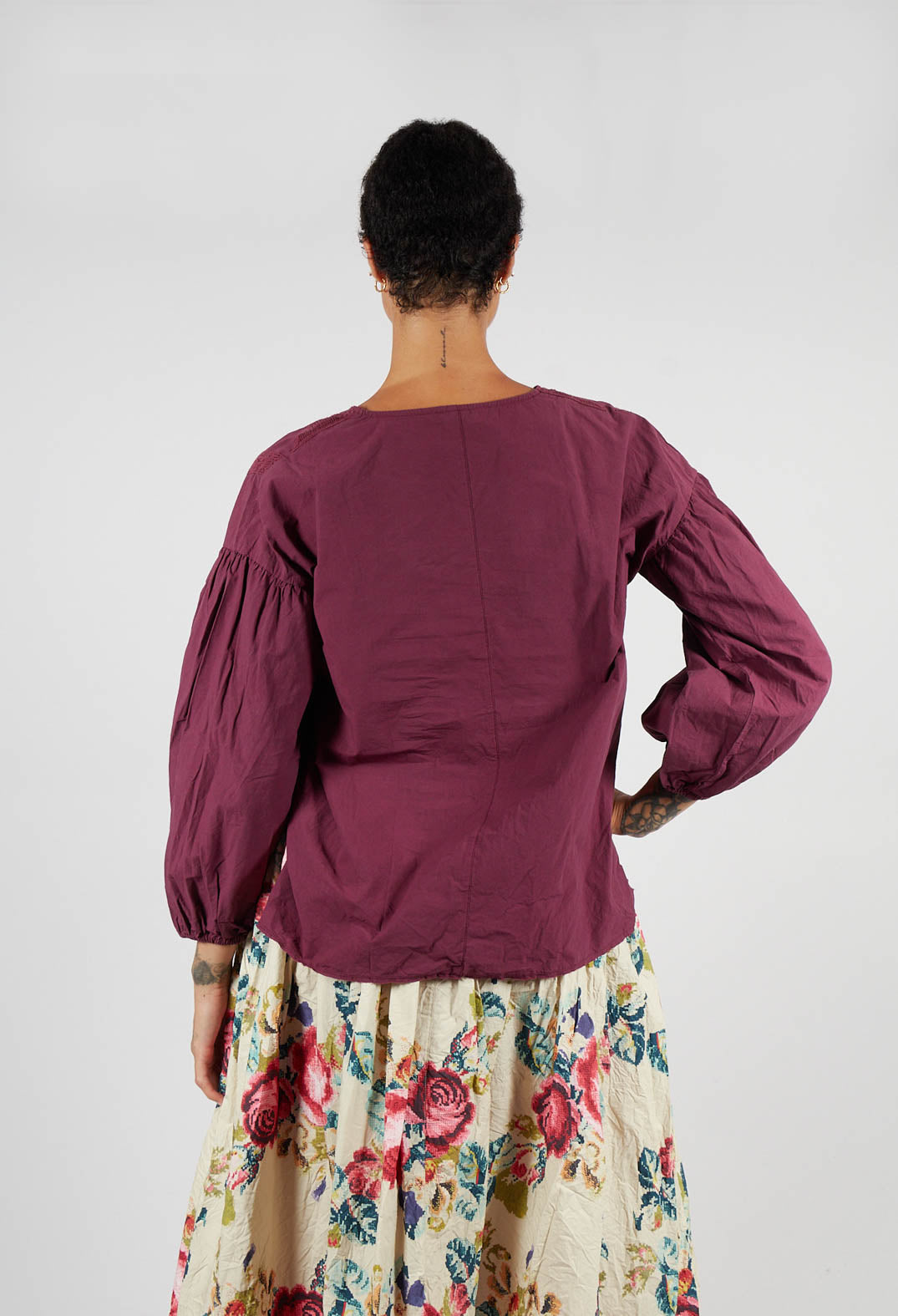 Odette Blouse in Dark Plum