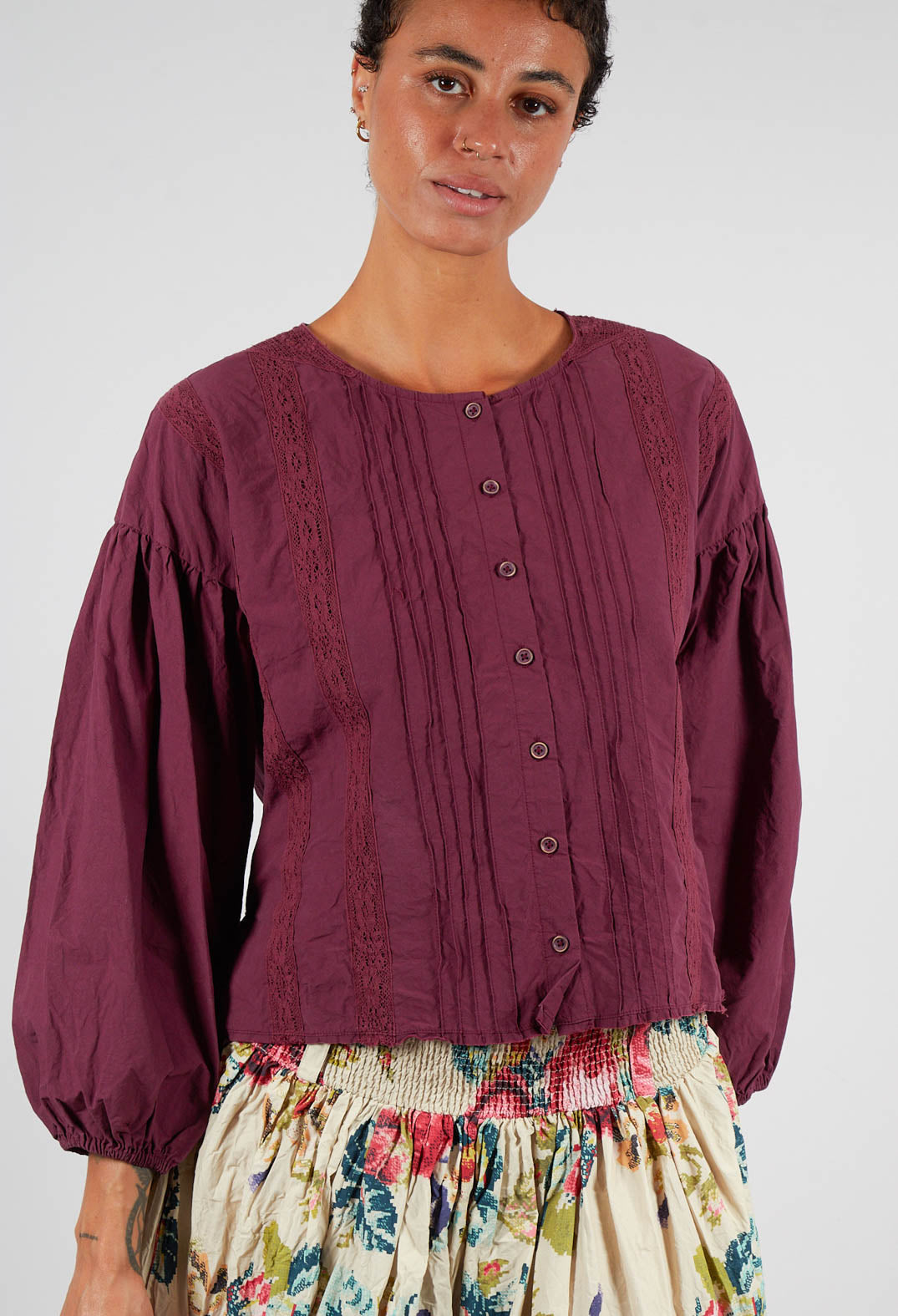 Odette Blouse in Dark Plum