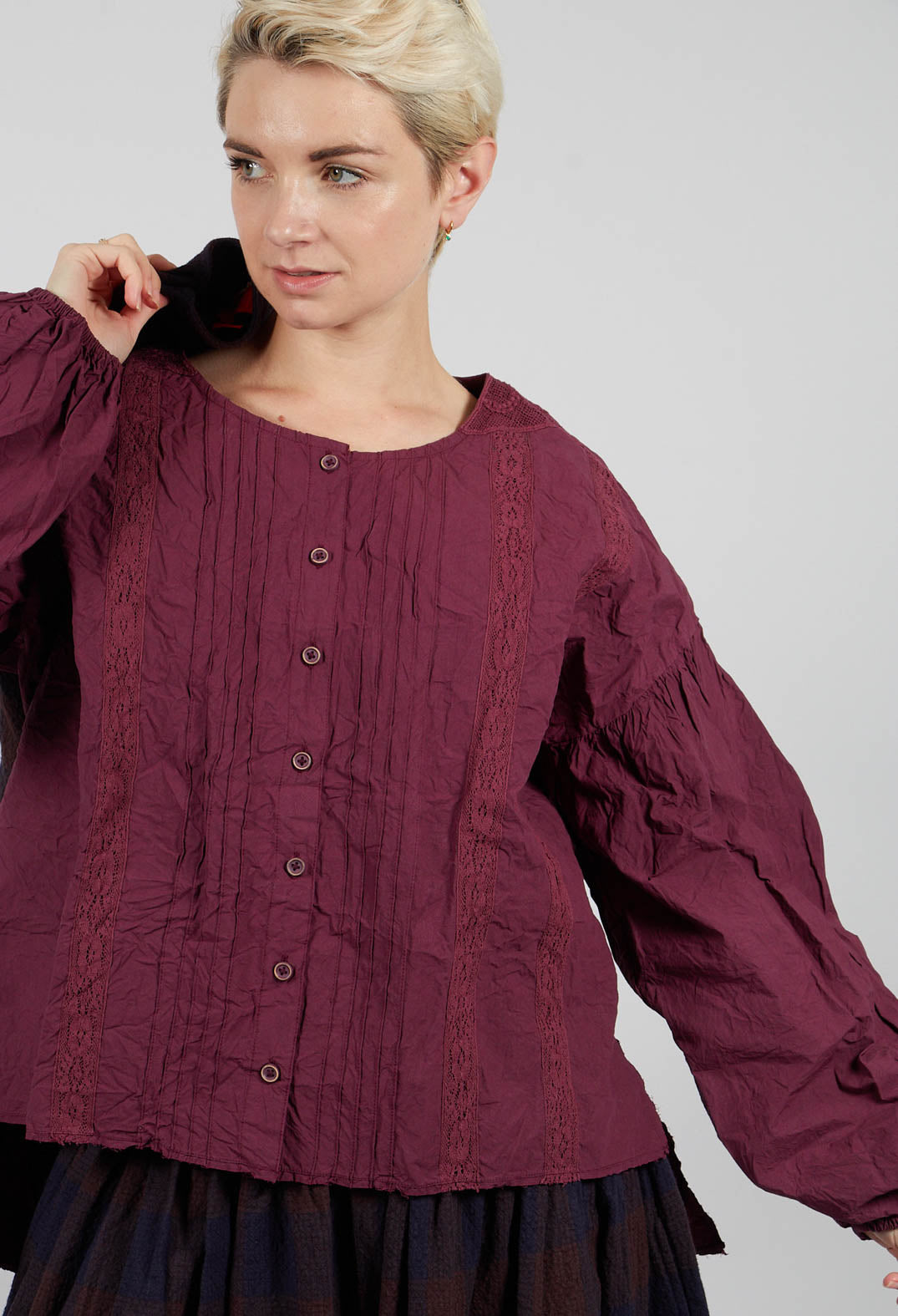 Odette Blouse in Dark Plum