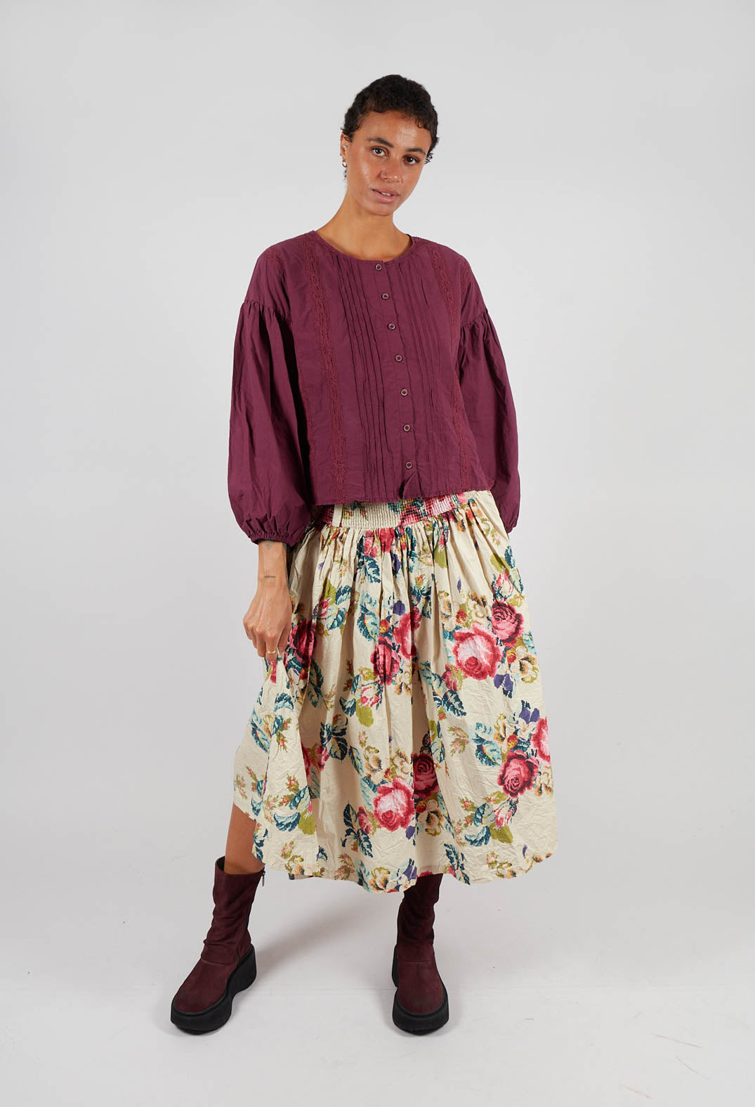 Odette Blouse in Dark Plum