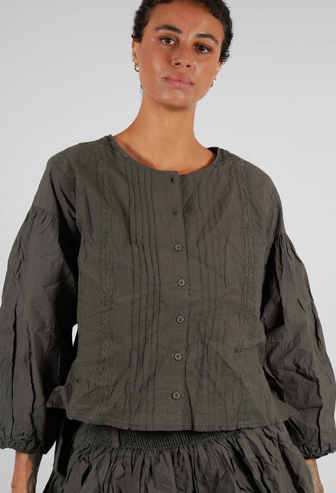 Odette Blouse in Forest Green