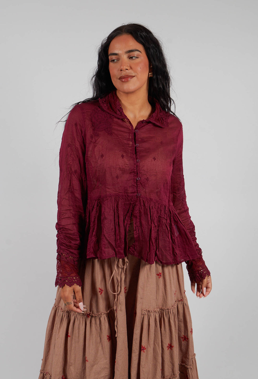 Parisa Blouse in Dark Plum